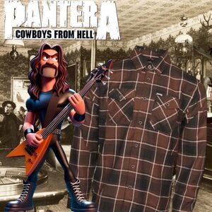 Brand New “Pantera Cowboys From Hell” MEN’S Medium Flannel (Not Original Bag)